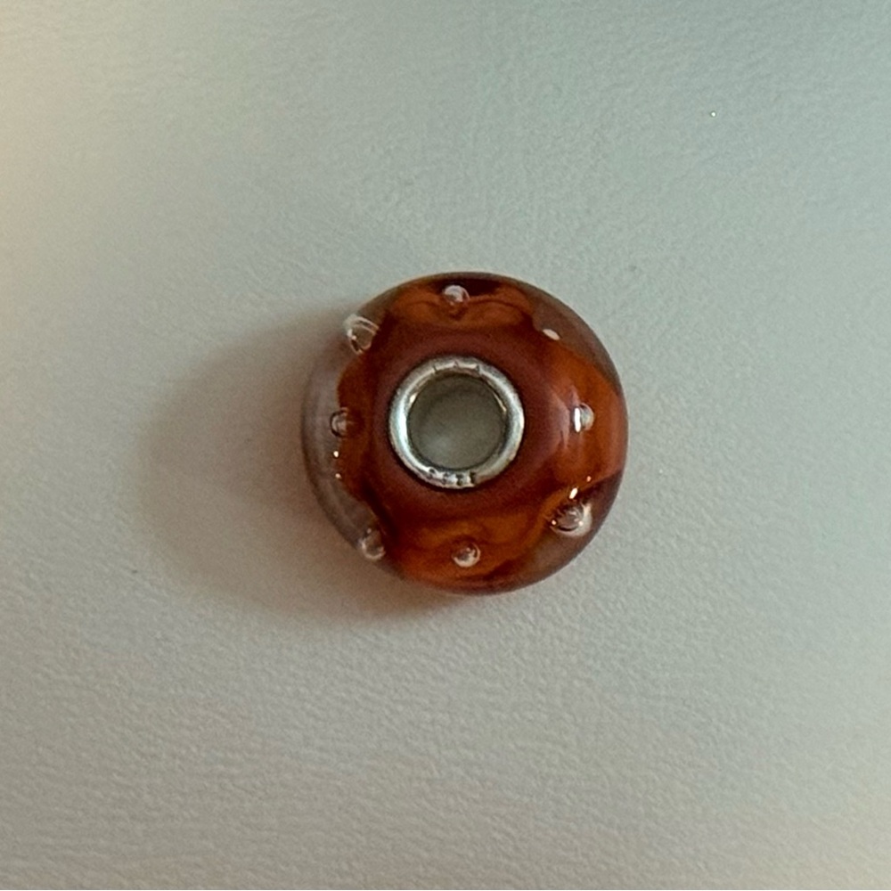 Trollbeads Orange Glass Bead Bracelet Charm